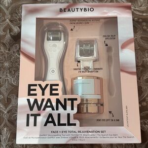 BeautyBio Face and Eye Rejuvenation Set microneedling tool Glowpro + attachment